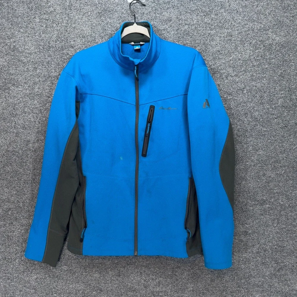 Eddie Bauer Jacket Mens Medium Blue First Ascent Softshell Full Zip Gorpcore